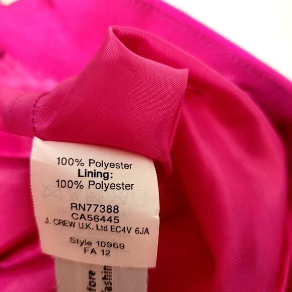 J Crew Hot Pink‎ Knit Pleated Crepe Skirt Fully Lined Size 4 - Picture 4 of 7